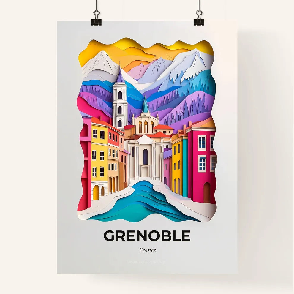 Vivid Grenoble, France, Colorful Poster