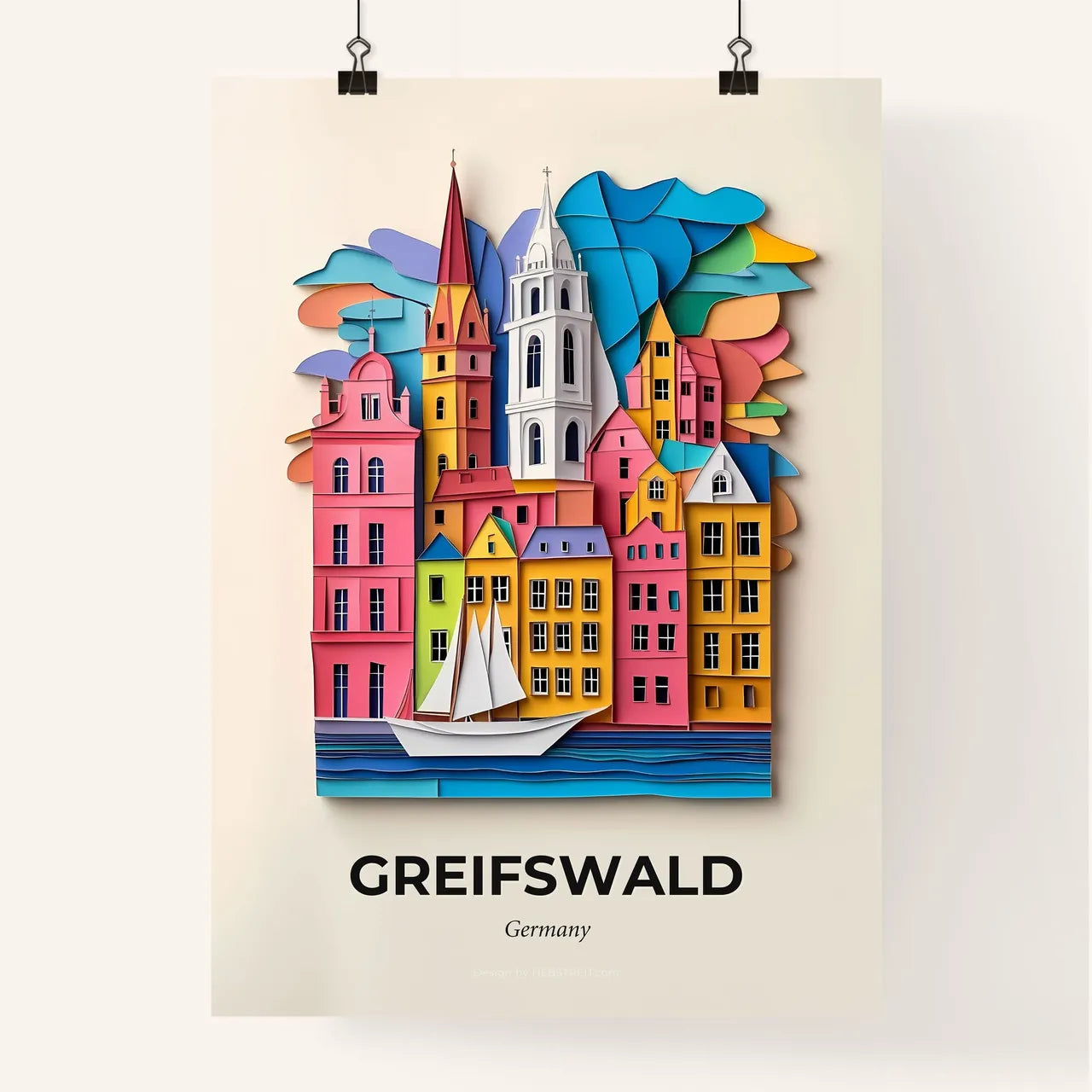 Vivid Greifswald, Germany, Colorful Poster