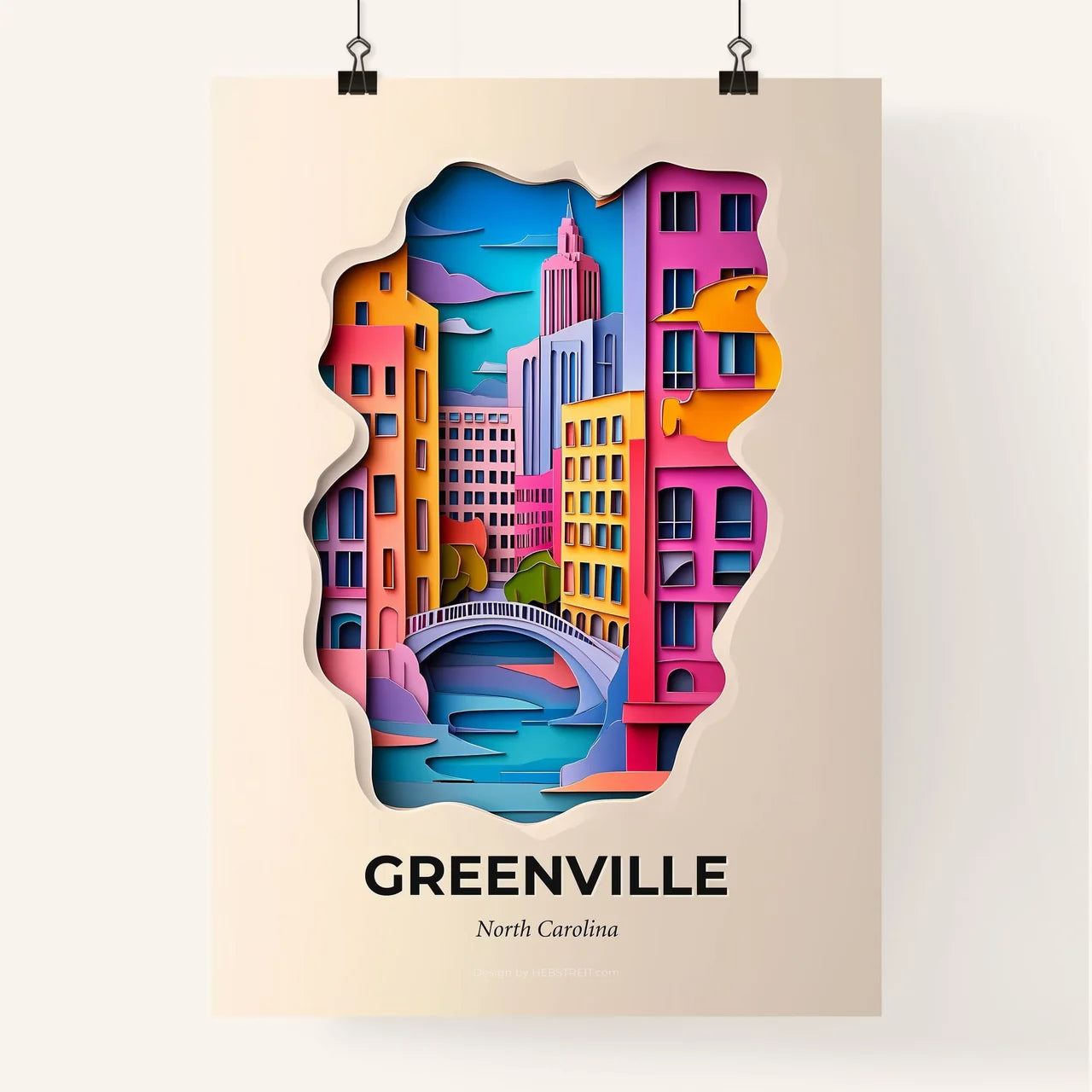 Vivid Greenville, North Carolina, Colorful Poster