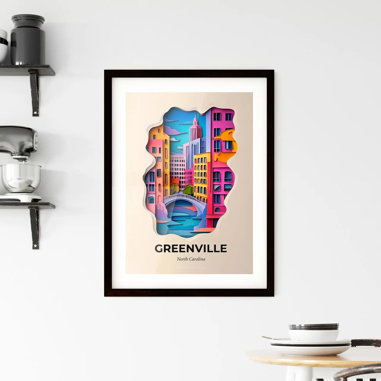 Vivid Greenville, North Carolina, Framed Wall Art