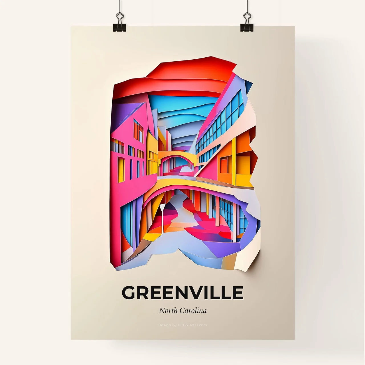 Vivid Greenville, North Carolina, Colorful Poster