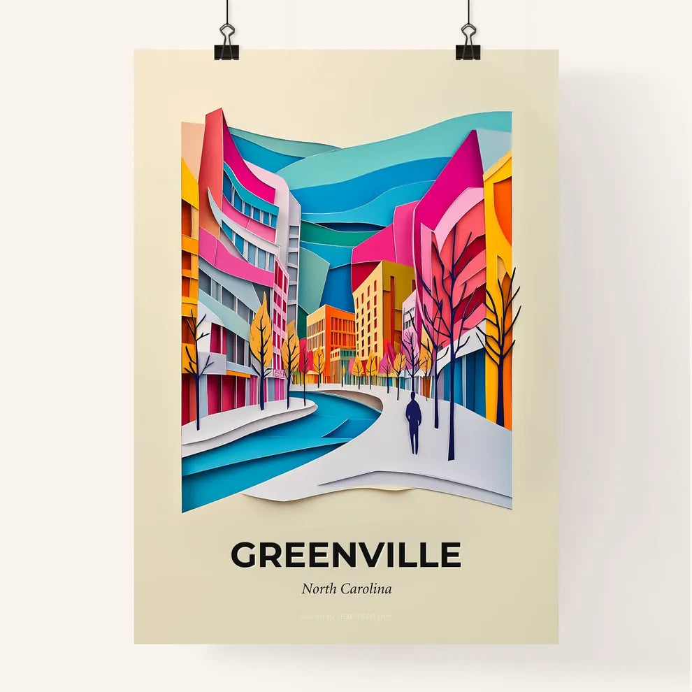 Vivid Greenville, North Carolina, Colorful Poster