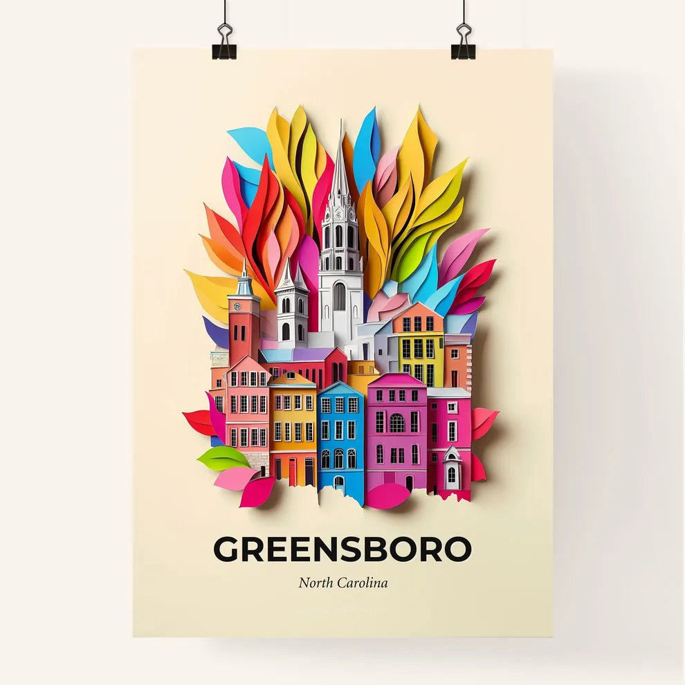 Vivid Greensboro, North Carolina, Colorful Poster