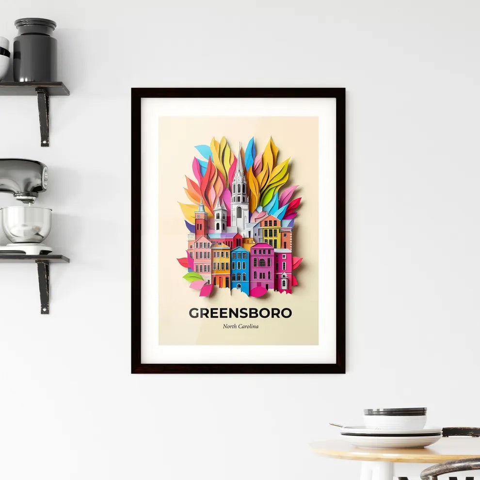 Vivid Greensboro, North Carolina, Framed Wall Art
