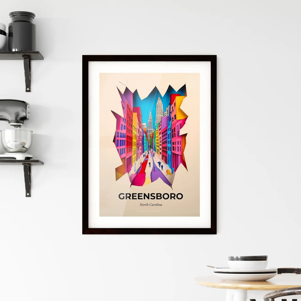 Vivid Greensboro, North Carolina, Framed Wall Art