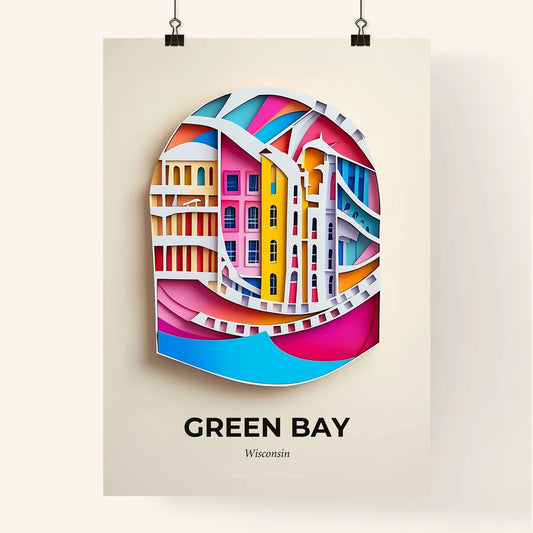 Vivid Green Bay, Wisconsin, Colorful Poster