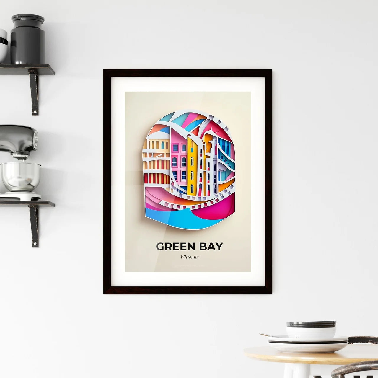 Vivid Green Bay, Wisconsin, Framed Wall Art