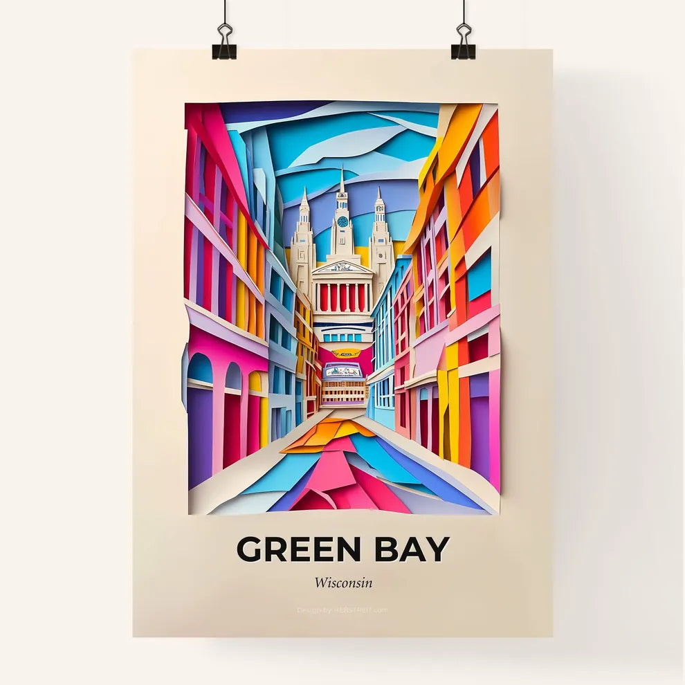 Vivid Green Bay, Wisconsin, Colorful Poster