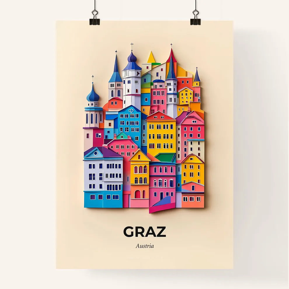 Vivid Graz, Austria, Colorful Poster