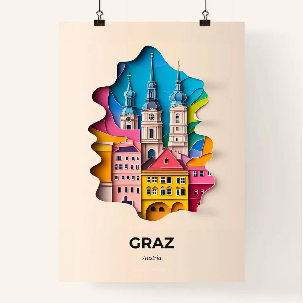 Vivid Graz, Austria, Colorful Poster