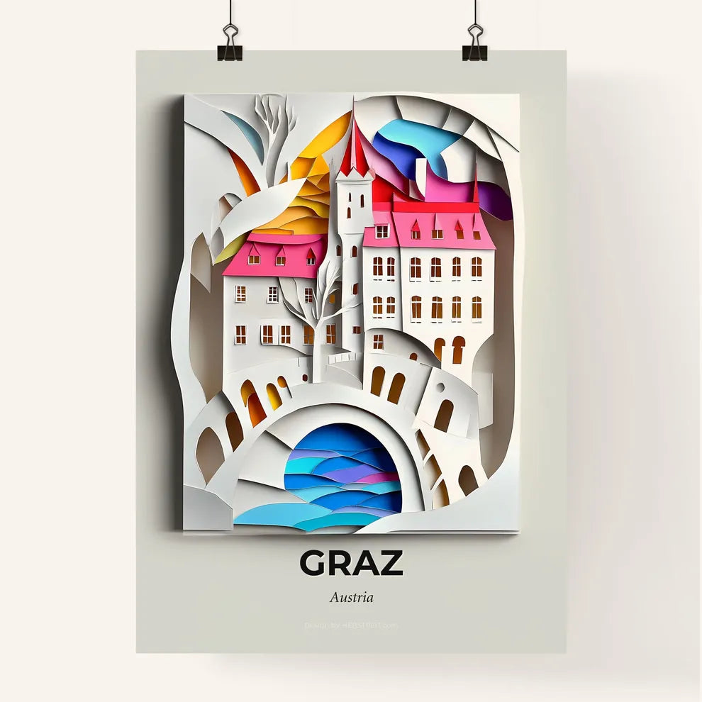 Vivid Graz, Austria, Colorful Poster