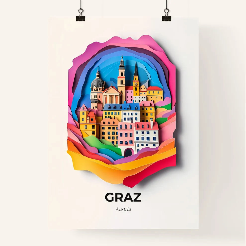 Vivid Graz, Austria, Colorful Poster