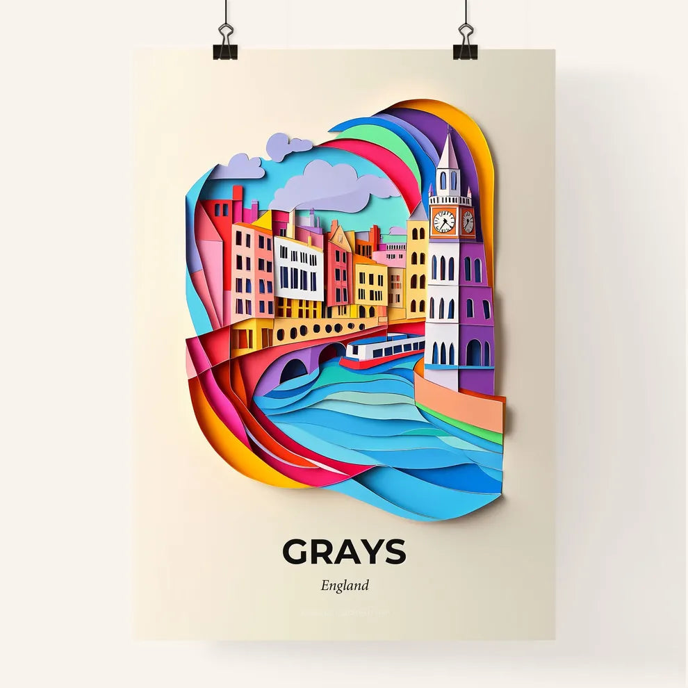 Vivid Grays, England, Colorful Poster