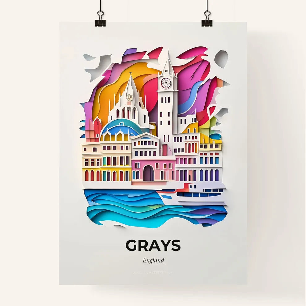 Vivid Grays, England, Colorful Poster