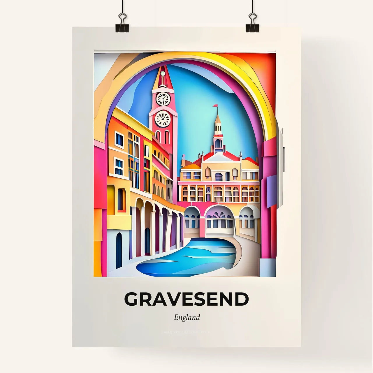 Vivid Gravesend, England, Colorful Poster