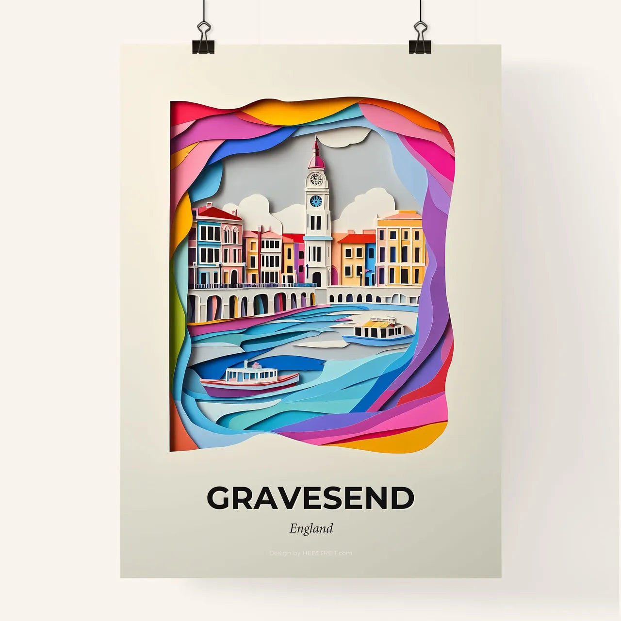 Vivid Gravesend, England, Colorful Poster