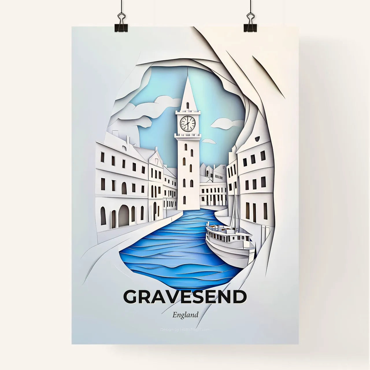 Vivid Gravesend, England, Colorful Poster