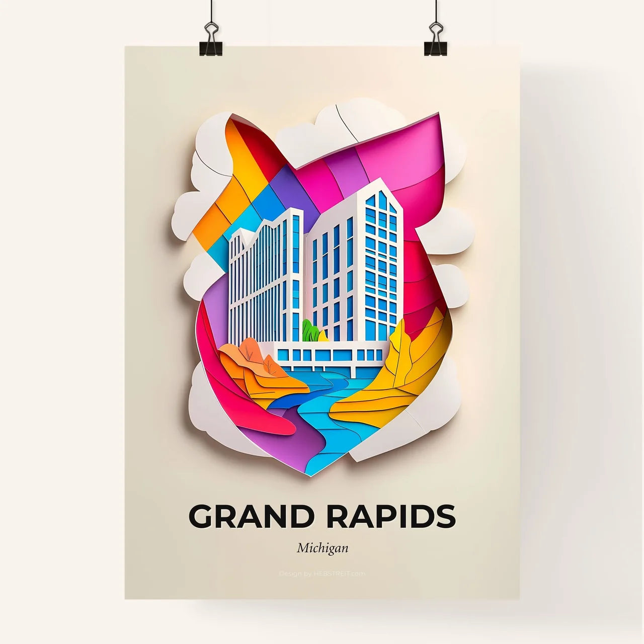 Vivid Grand Rapids, Michigan, Colorful Poster