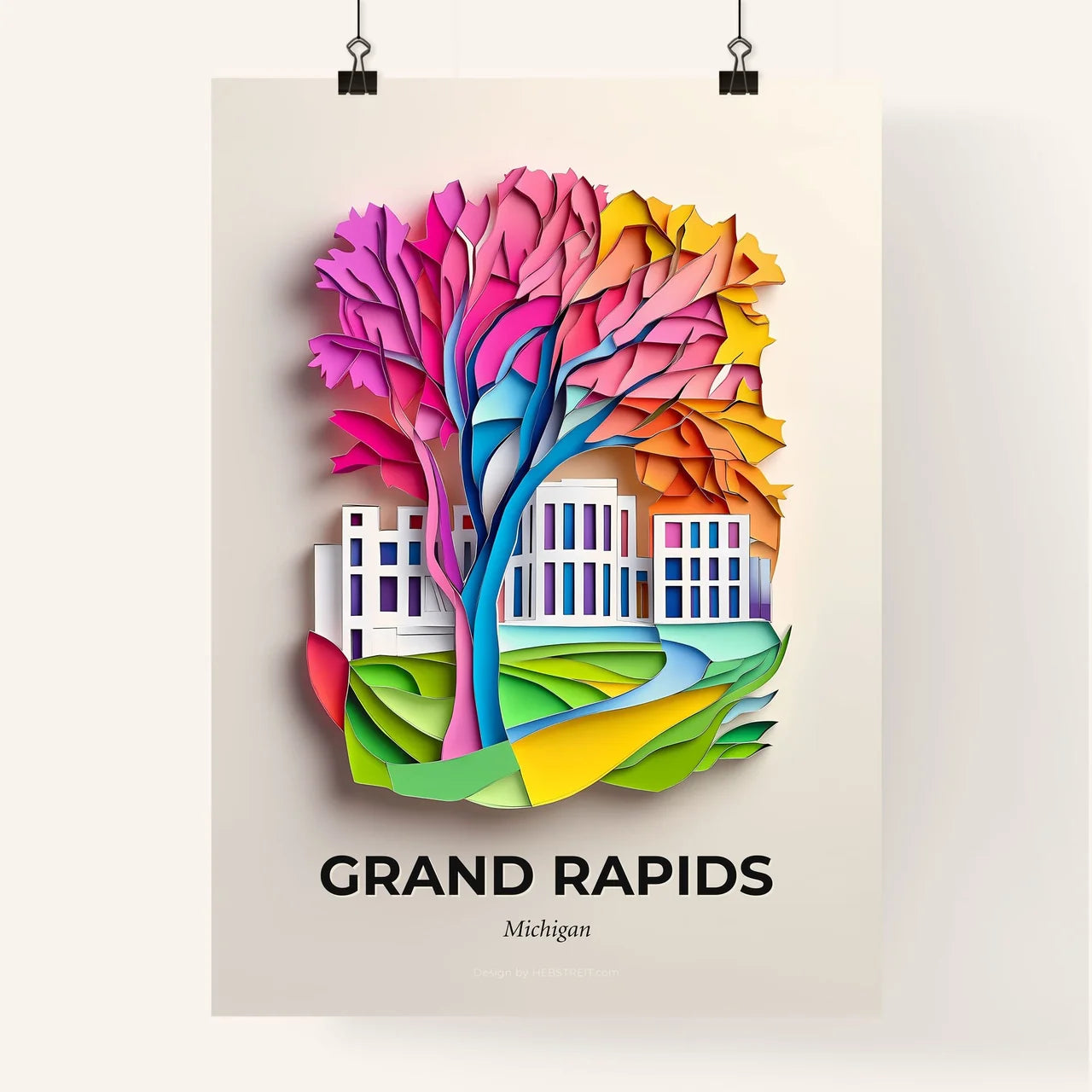 Vivid Grand Rapids, Michigan, Colorful Poster