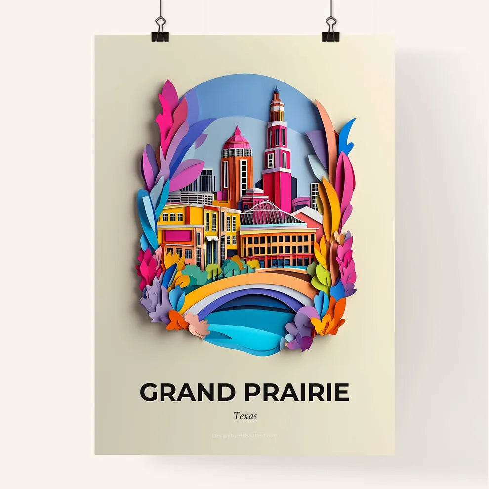 Vivid Grand Prairie, Texas, Colorful Poster