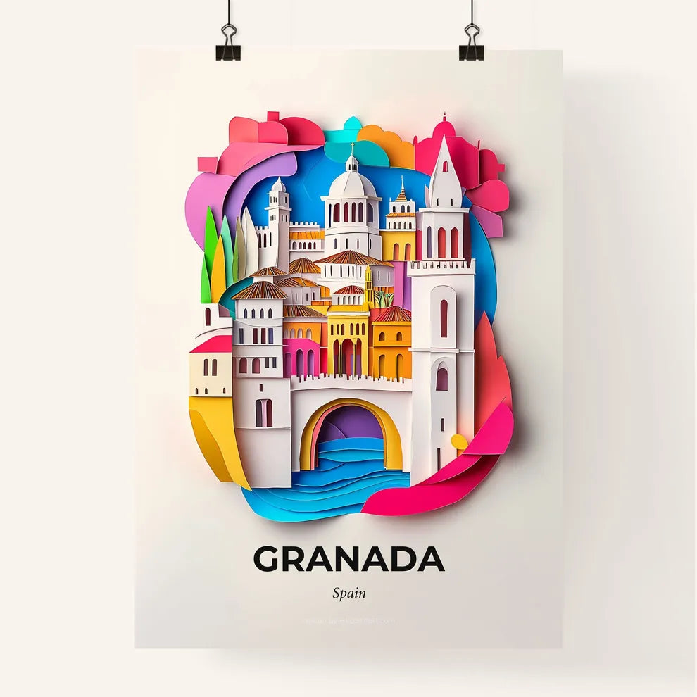 Vivid Granada, Spain, Colorful Poster