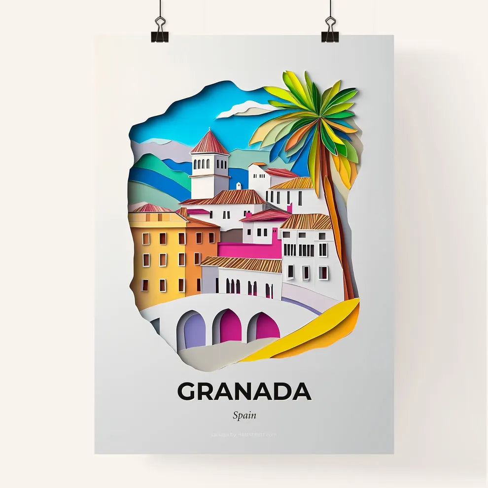 Vivid Granada, Spain, Colorful Poster