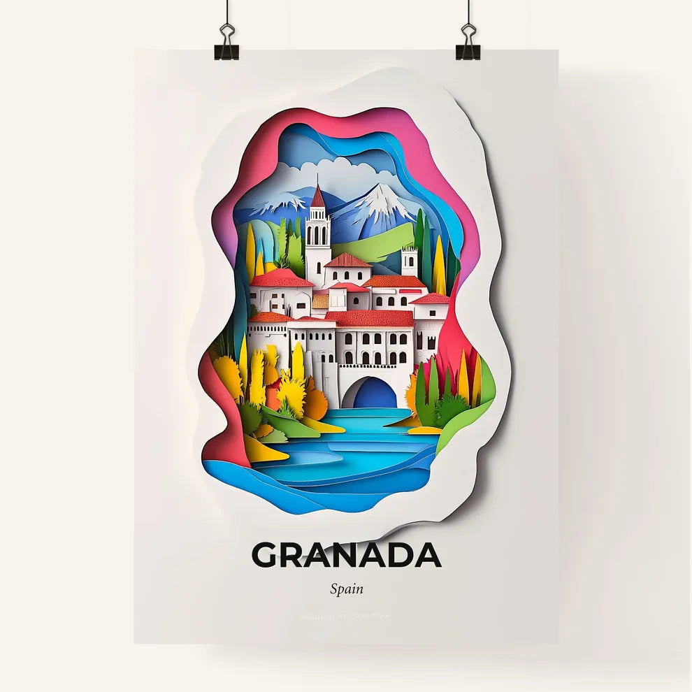 Vivid Granada, Spain, Colorful Poster