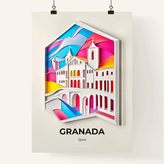 Vivid Granada, Spain, Colorful Poster