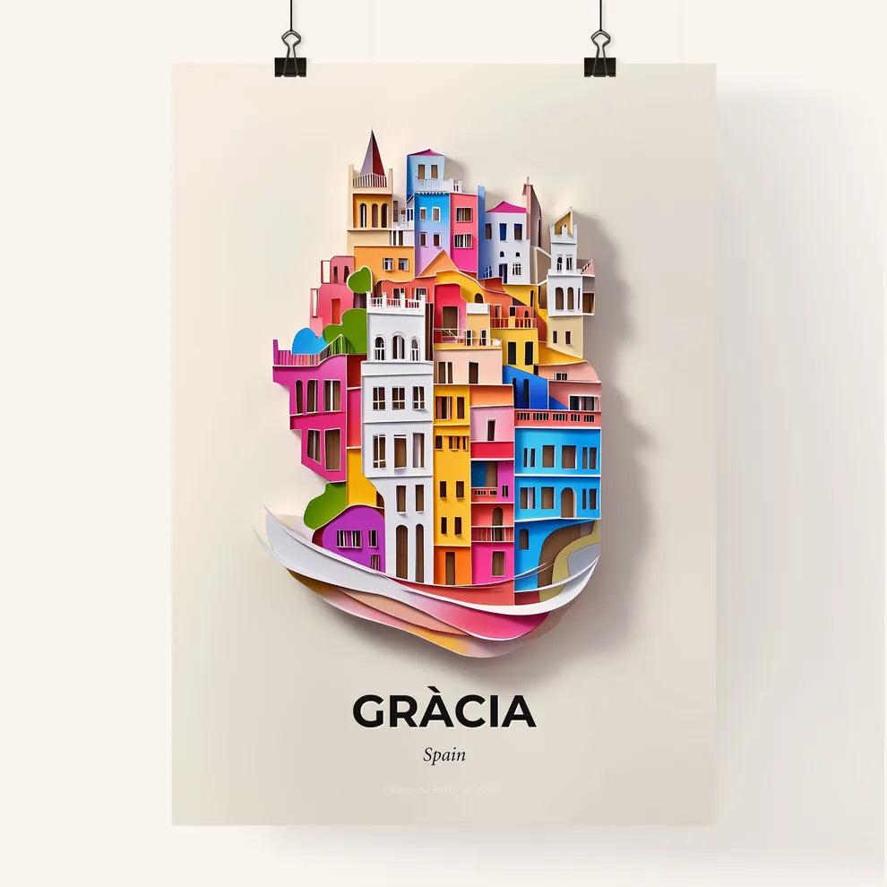 Vivid Gràcia, Spain, Colorful Poster
