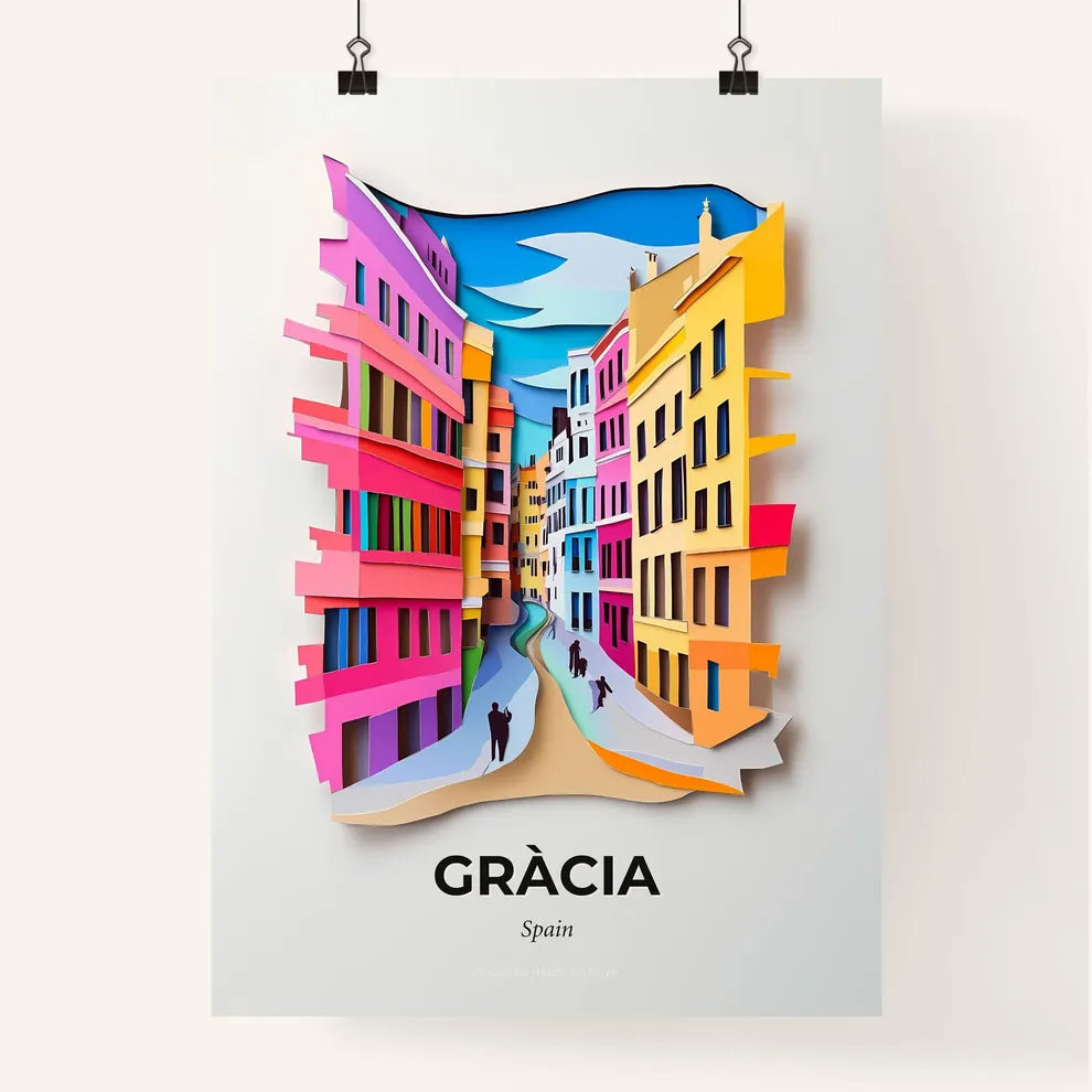 Vivid Gràcia, Spain, Colorful Poster