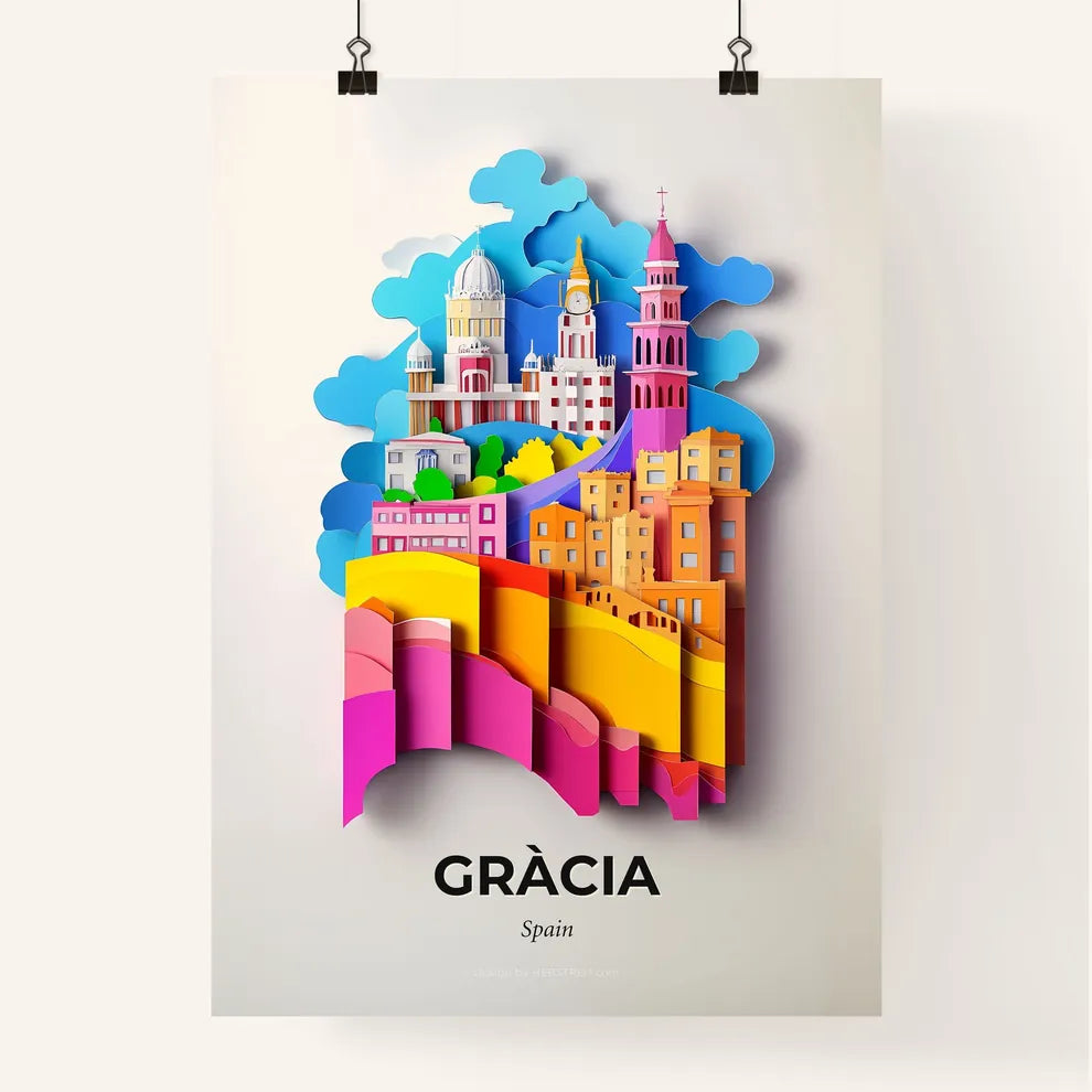 Vivid Gràcia, Spain, Colorful Poster