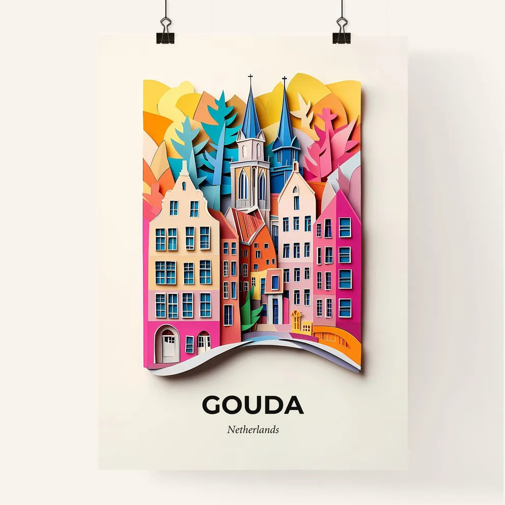 Vivid Gouda, Netherlands, Colorful Poster