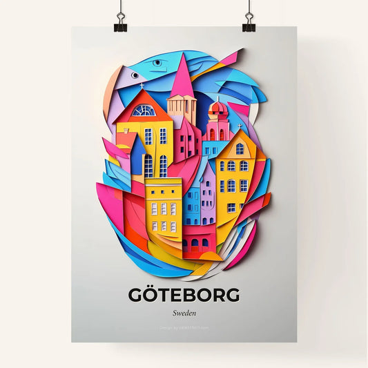 Vivid Gothenburg, Sweden, Colorful Poster