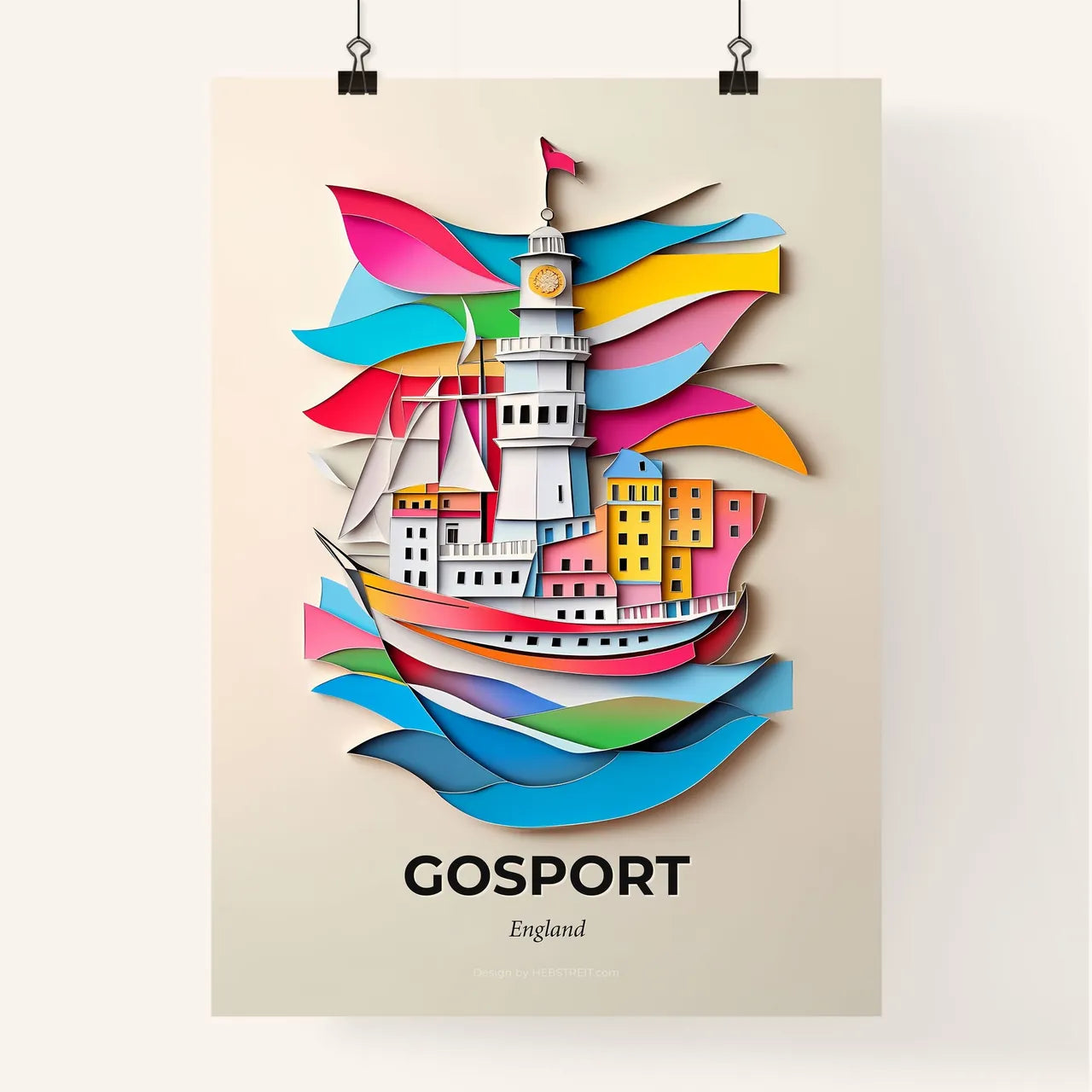 Vivid Gosport, England, Colorful Poster