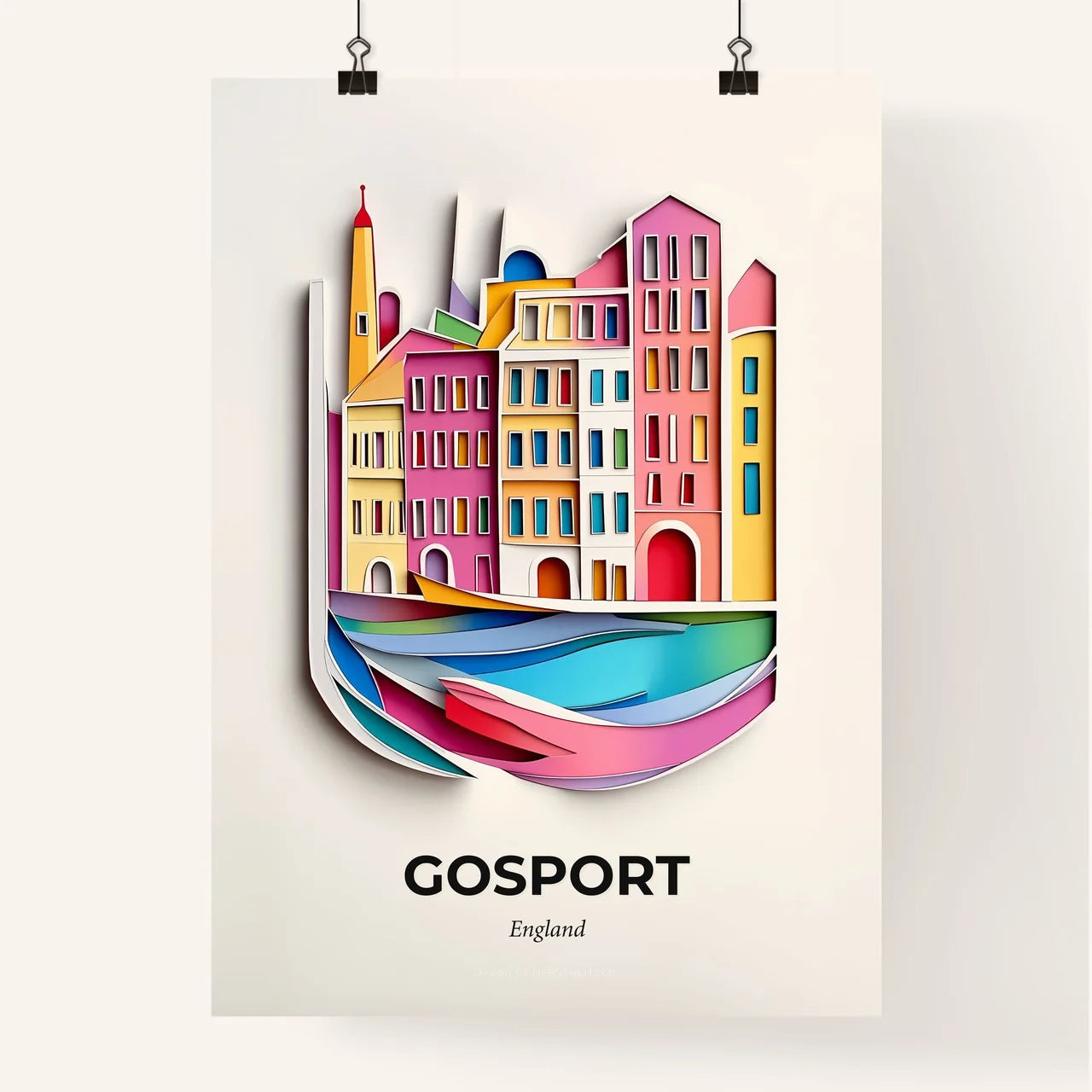 Vivid Gosport, England, Colorful Poster