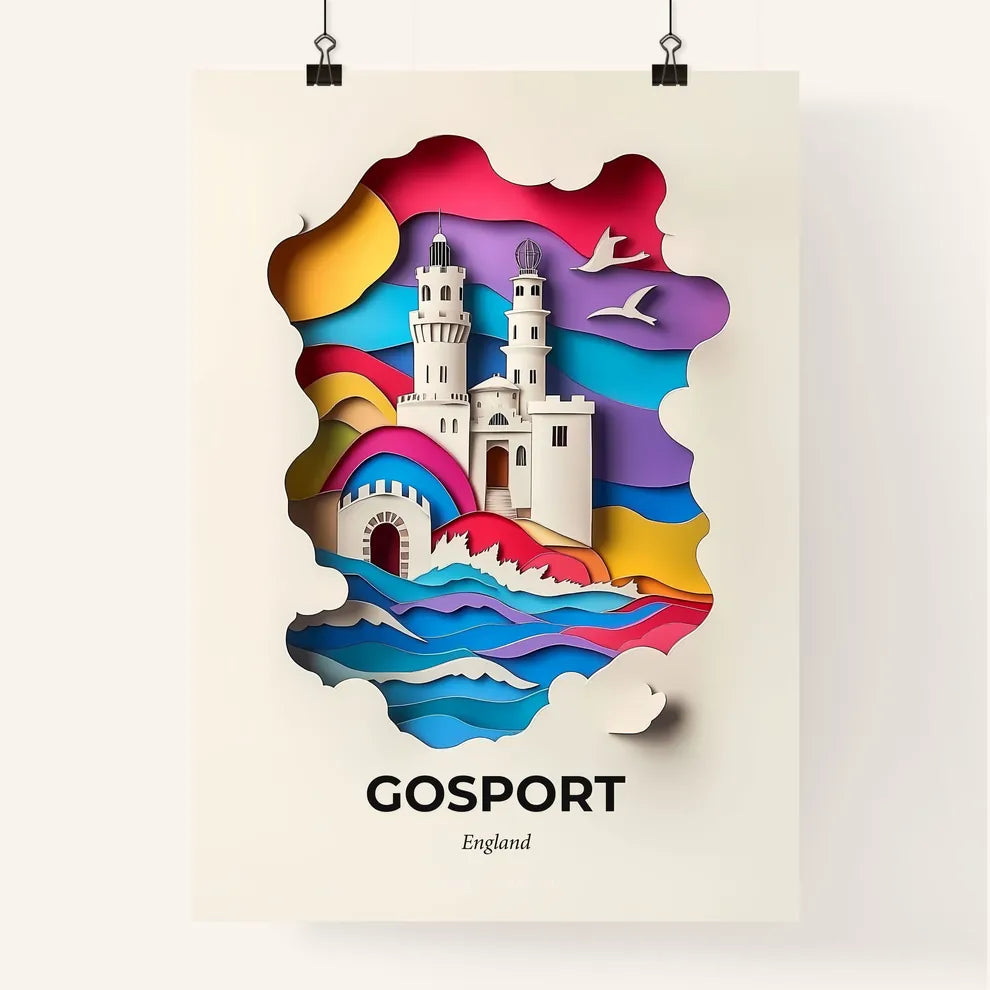 Vivid Gosport, England, Colorful Poster