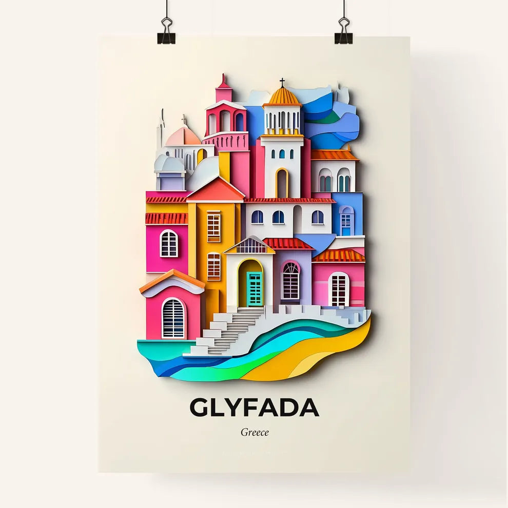 Vivid Glyfada, Greece, Colorful Poster
