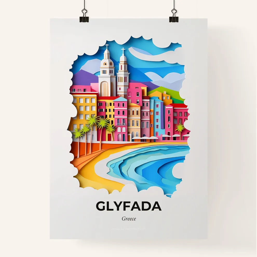Vivid Glyfada, Greece, Colorful Poster