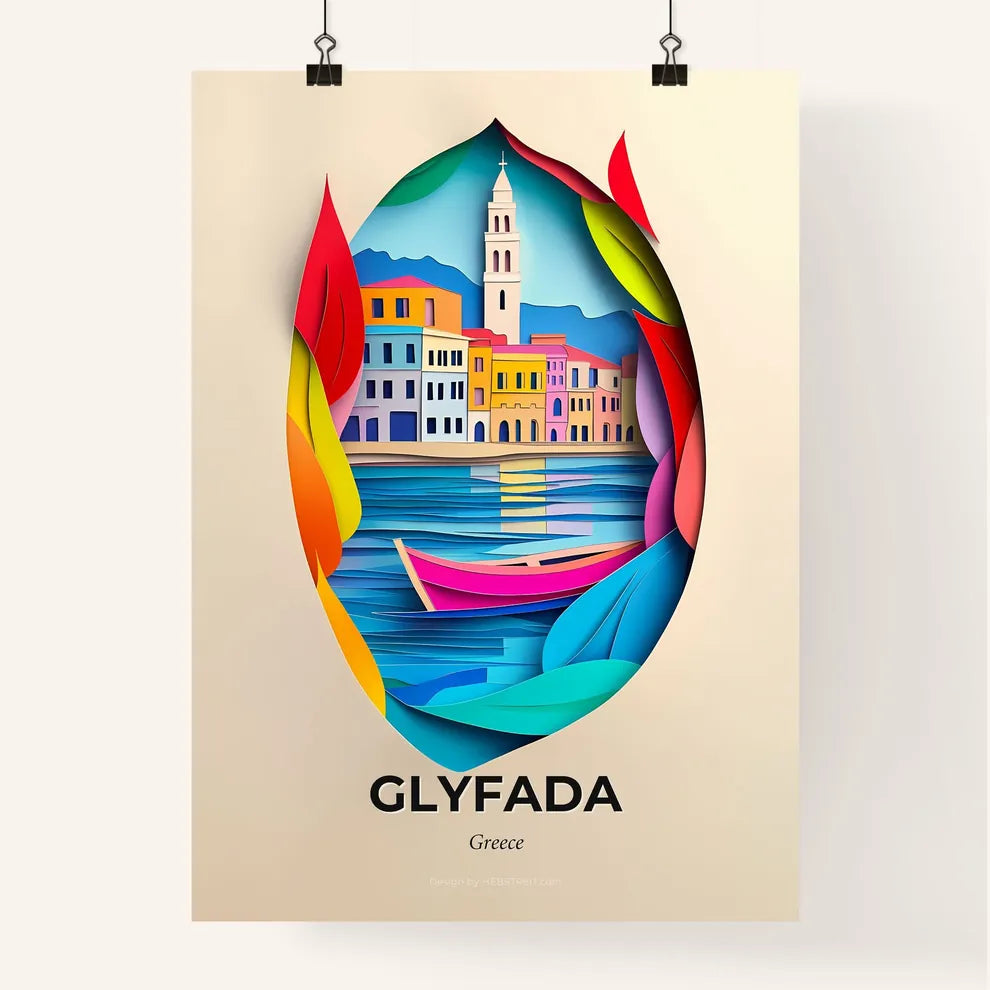 Vivid Glyfada, Greece, Colorful Poster