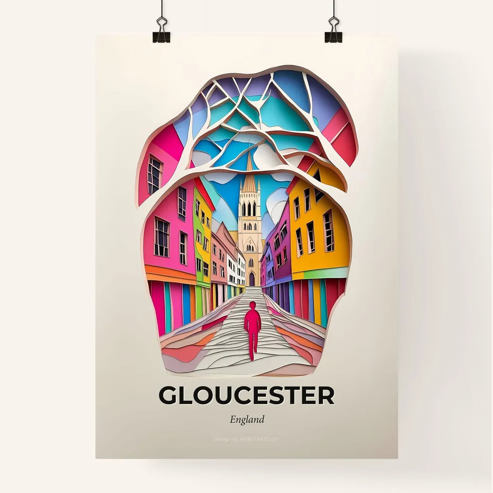 Vivid Gloucester, England, Colorful Poster