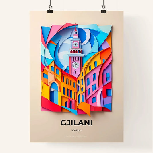 Vivid Gjilani / Gnjilane, Kosovo, Colorful Poster