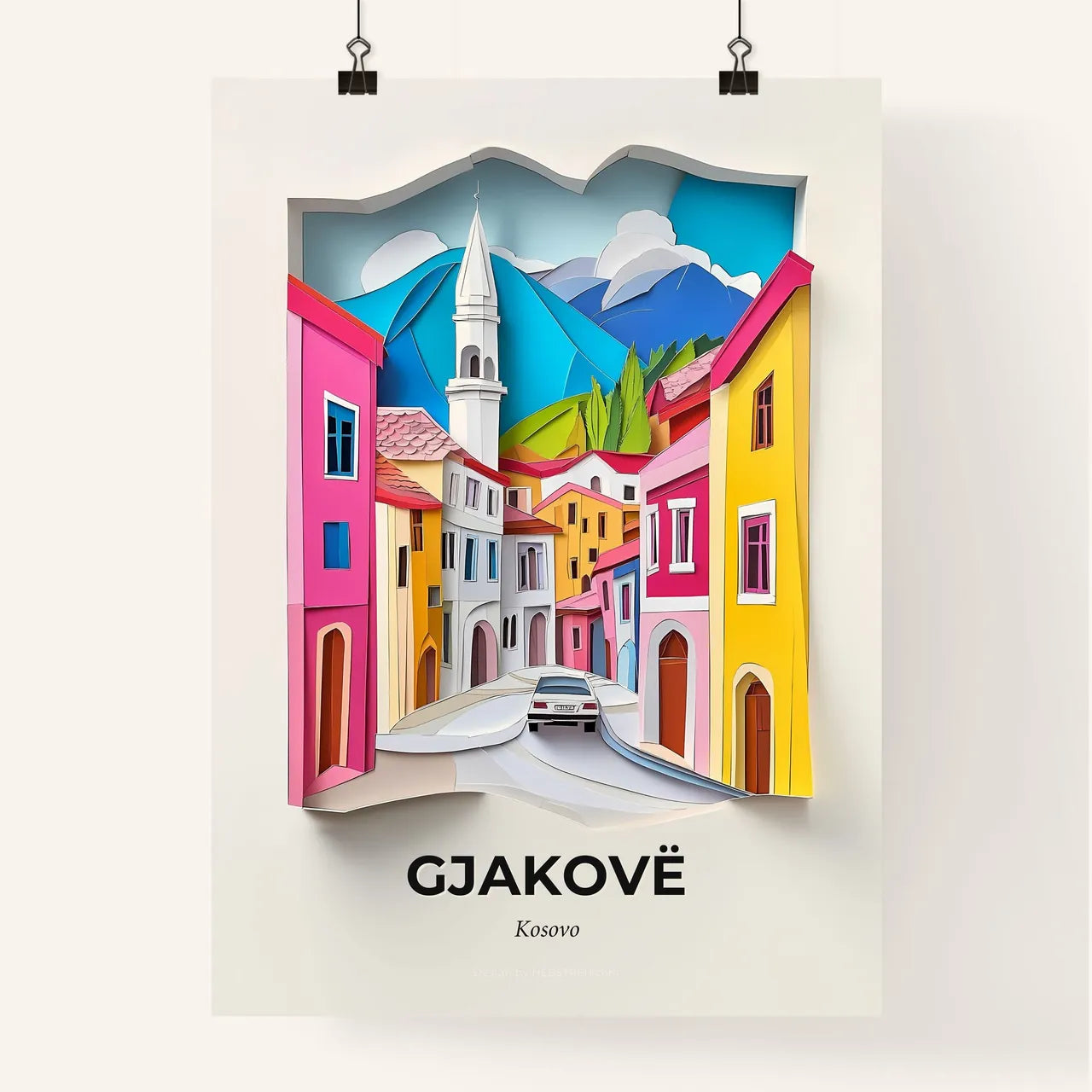 Vivid Gjakovë / Đakovica, Kosovo, Colorful Poster