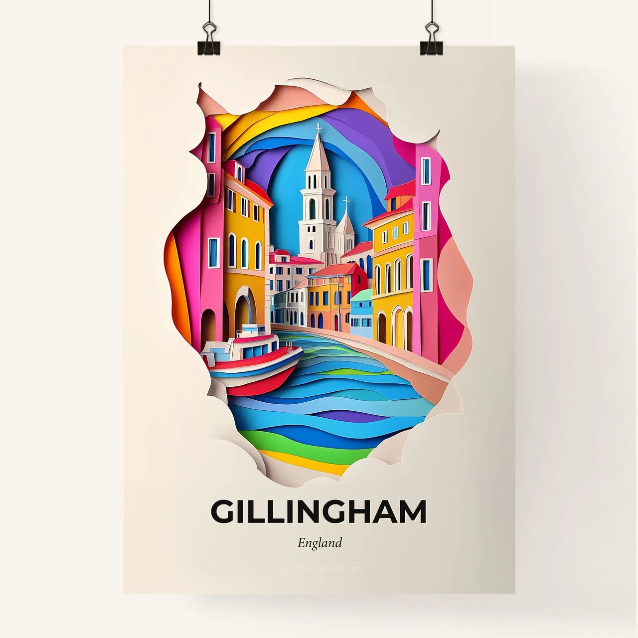Vivid Gillingham, England, Colorful Poster