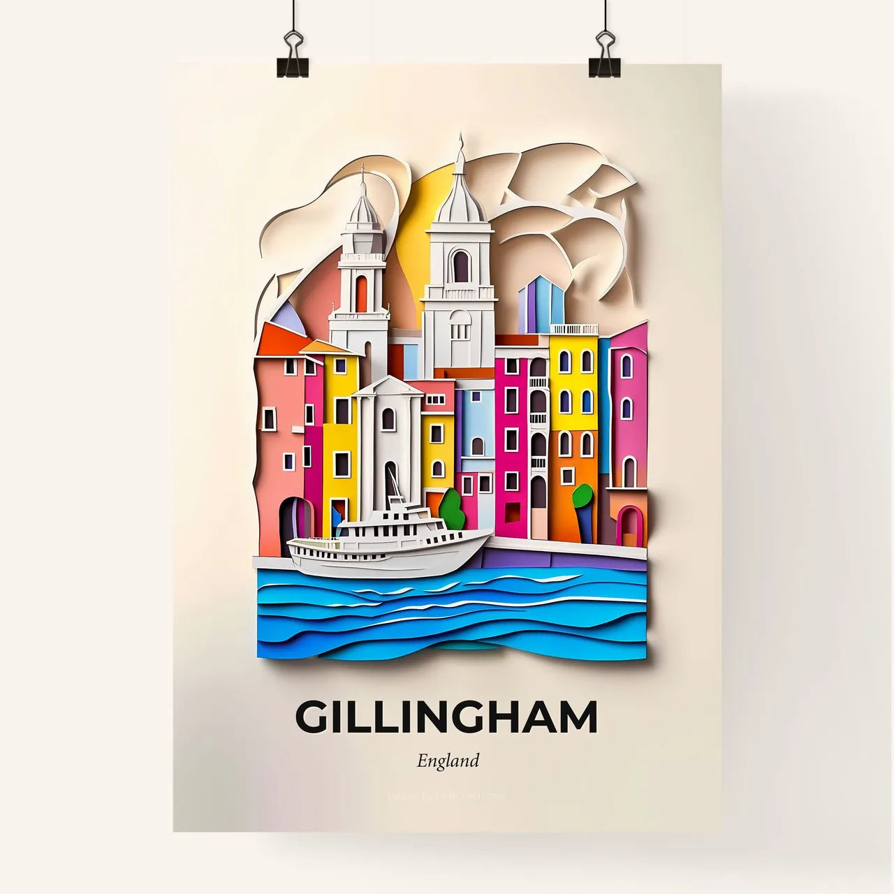 Vivid Gillingham, England, Colorful Poster