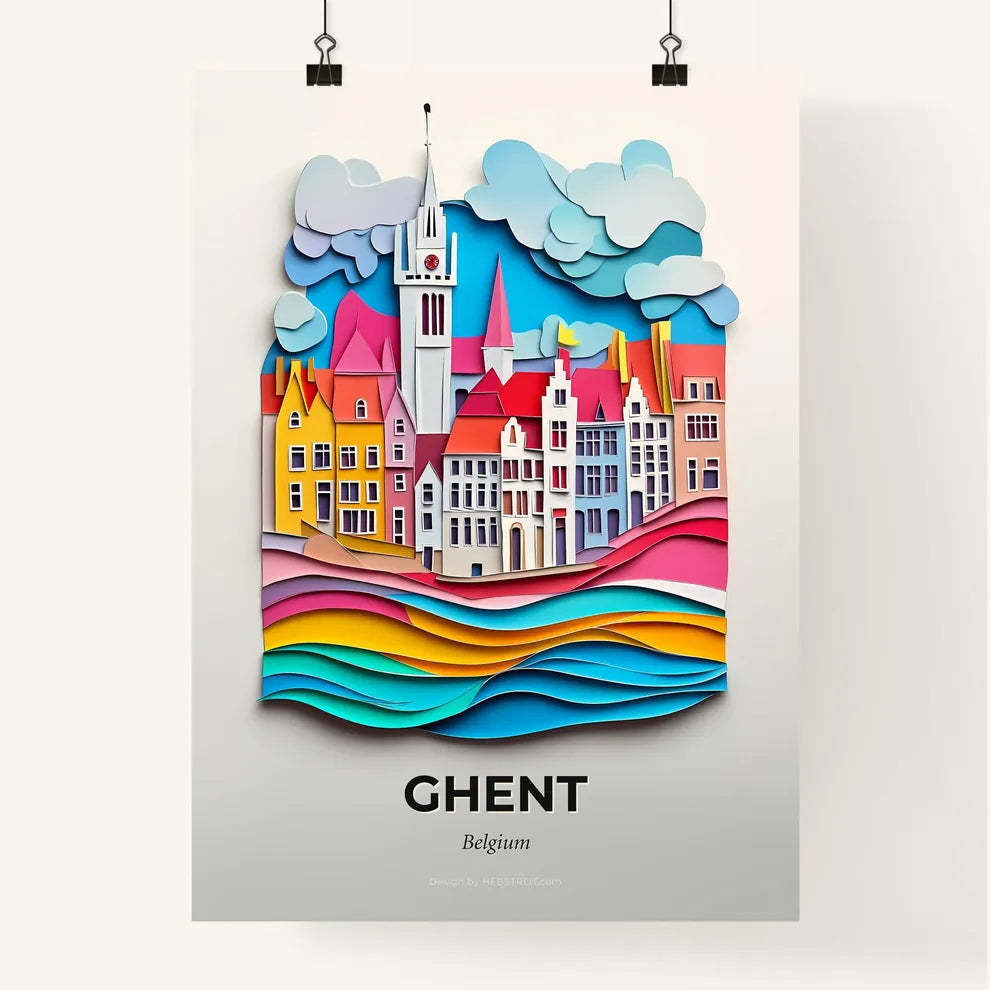 Vivid Ghent , Belgium, Colorful Poster