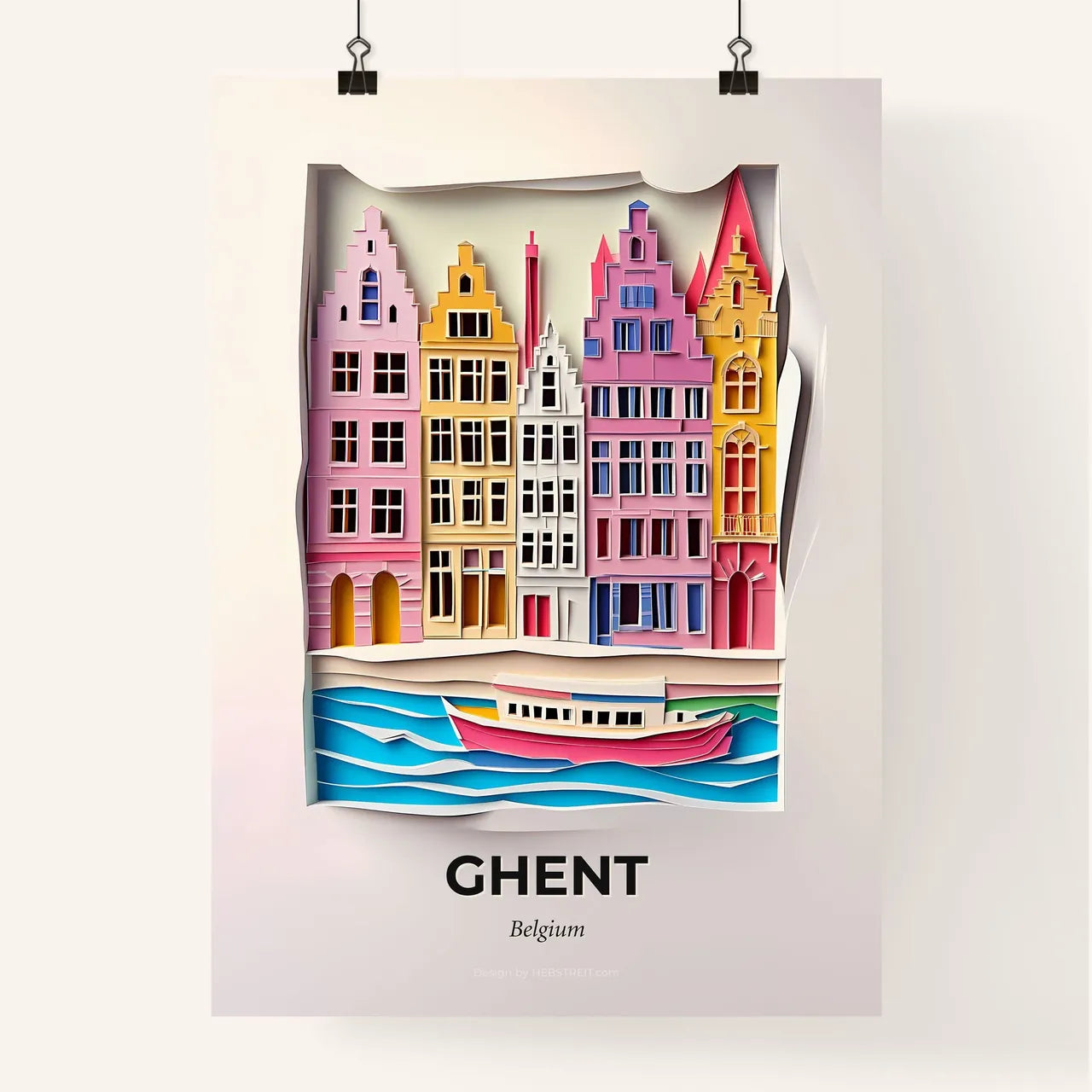 Vivid Ghent , Belgium, Colorful Poster