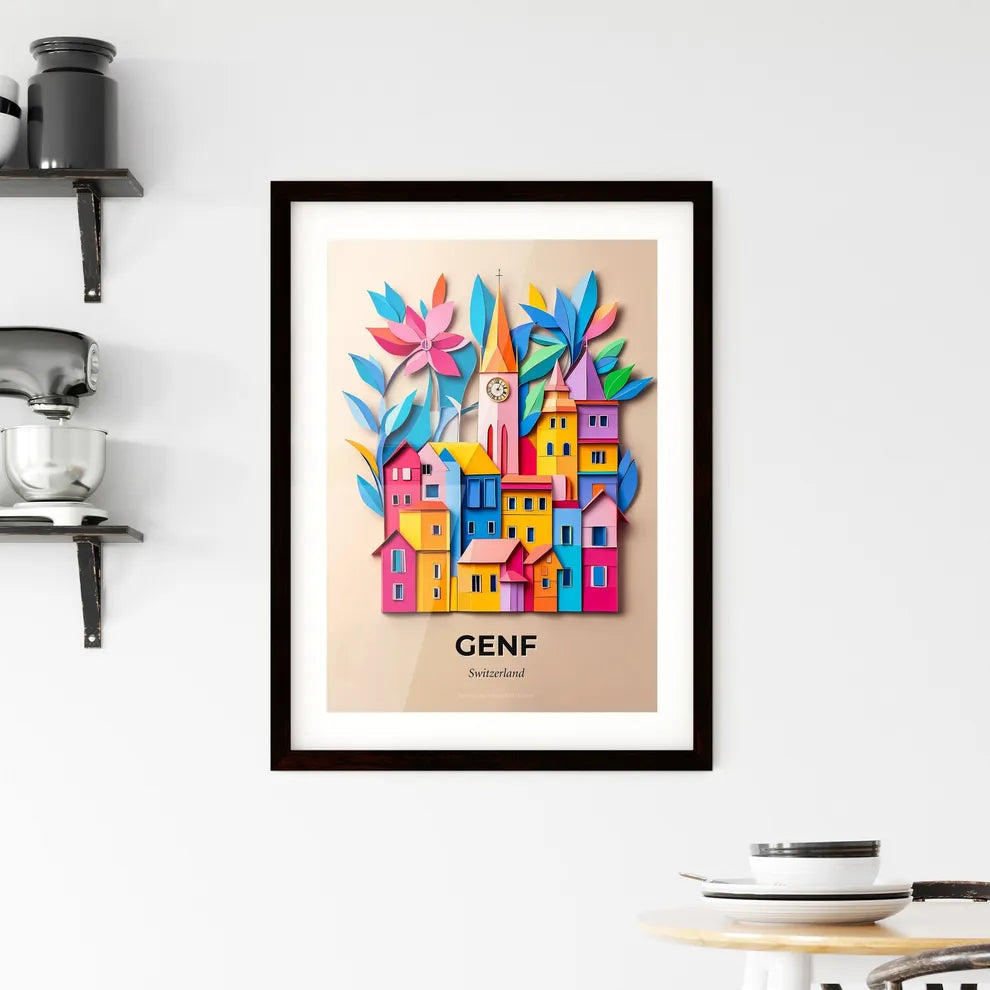 Vivid Geneva, Switzerland, Framed Wall Art