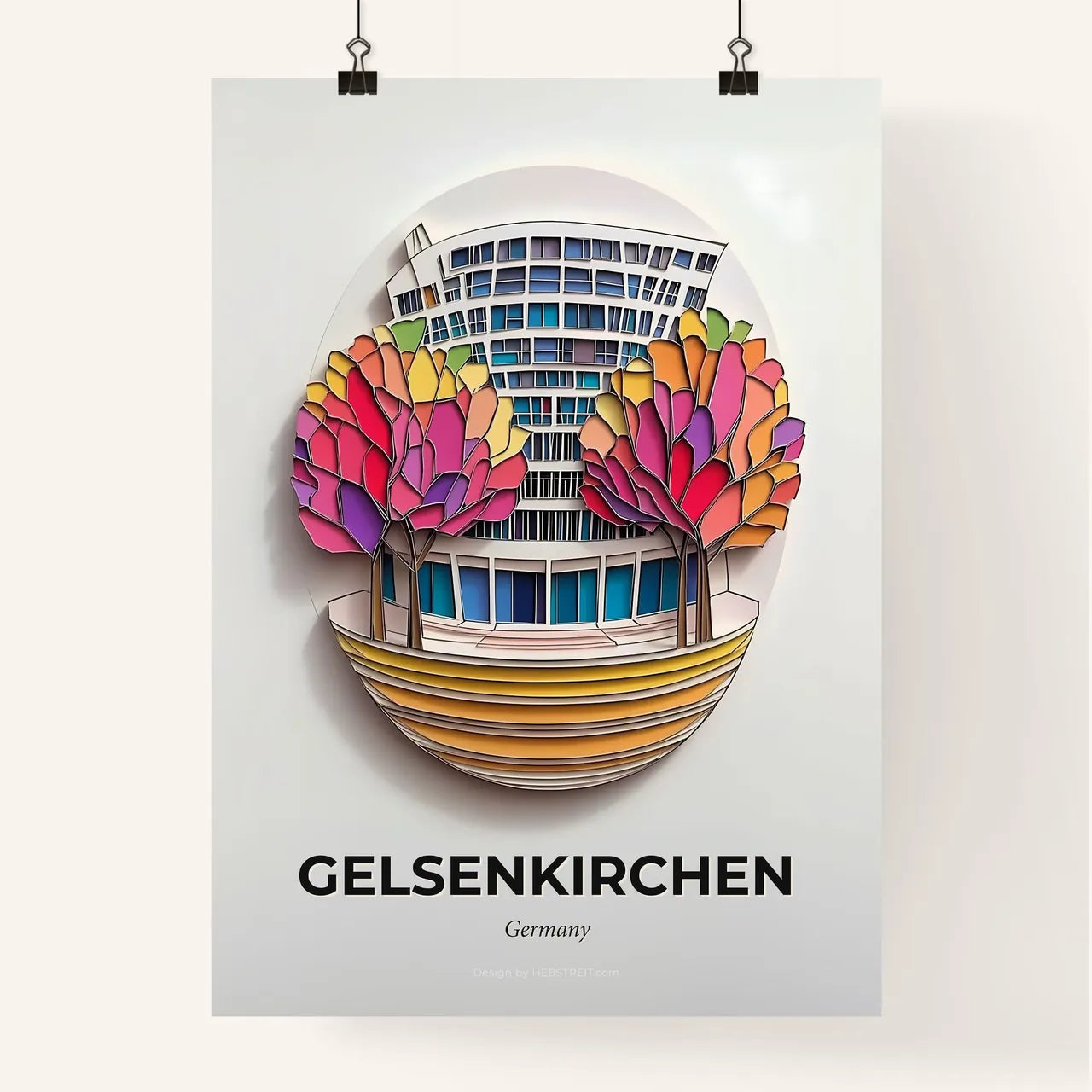 Vivid Gelsenkirchen, Germany, Colorful Poster