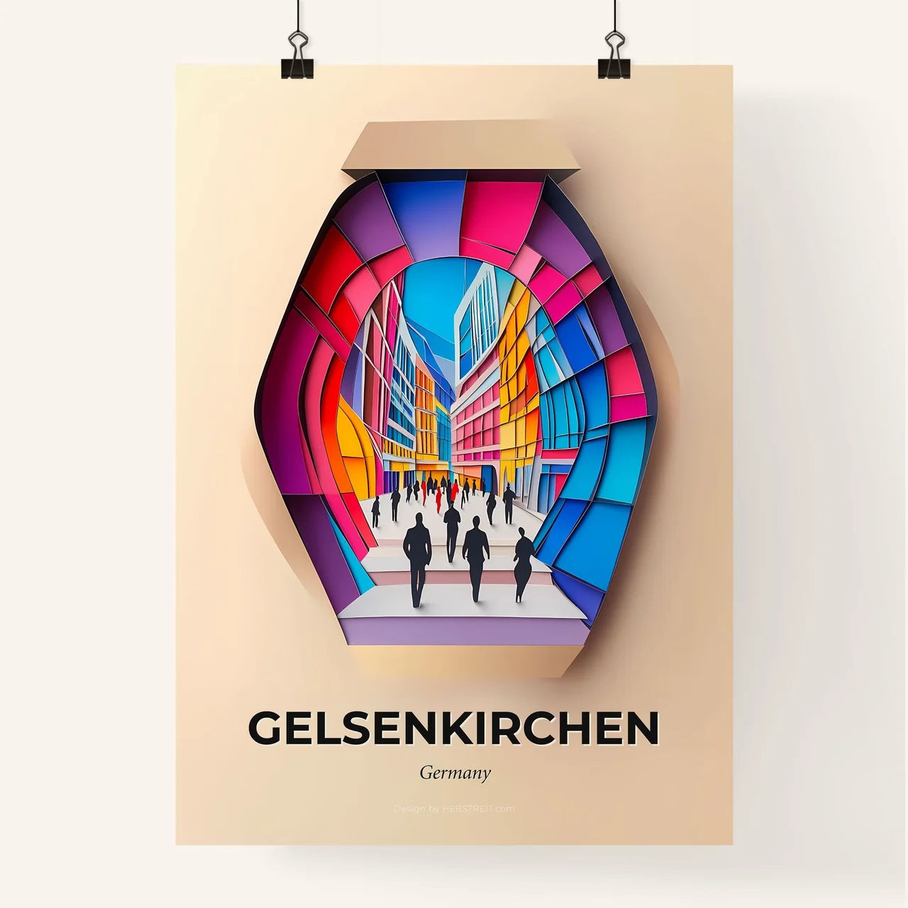 Vivid Gelsenkirchen, Germany, Colorful Poster