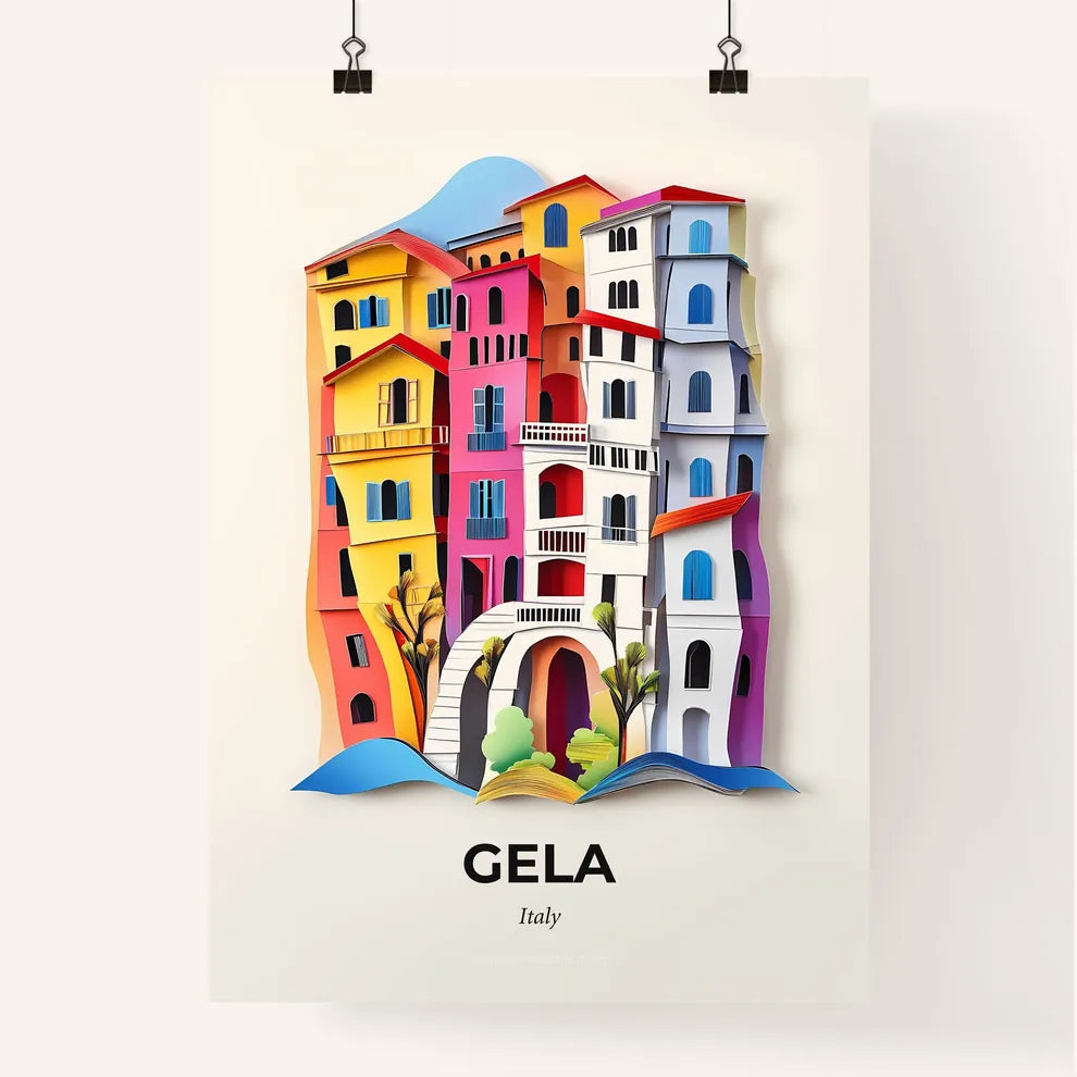 Vivid Gela, Italy, Colorful Poster